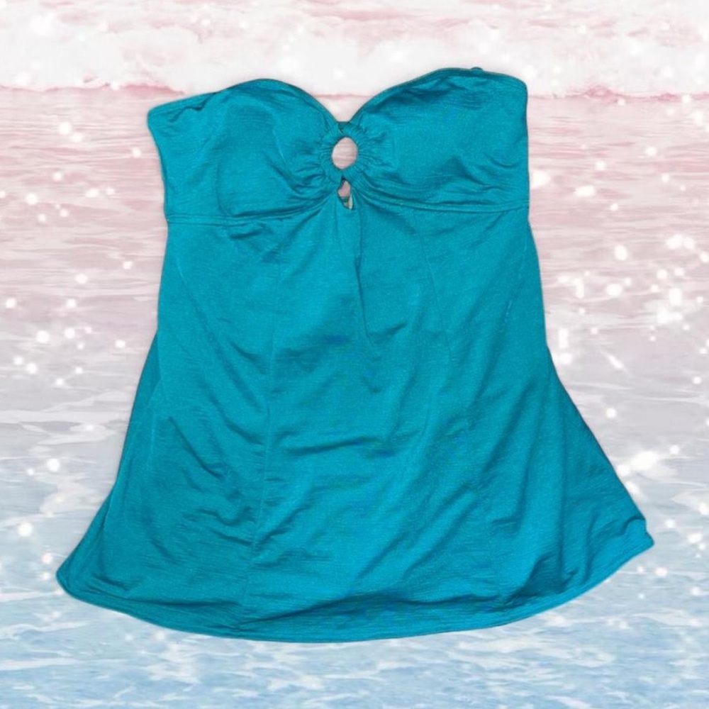 White Stag Teal One Piece Y2k Swimsuit With Ring Detail Size L